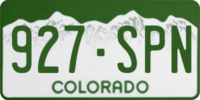 CO license plate 927SPN