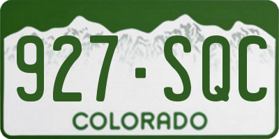 CO license plate 927SQC