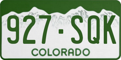 CO license plate 927SQK