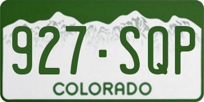 CO license plate 927SQP