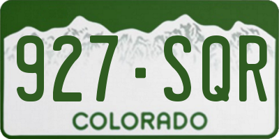 CO license plate 927SQR