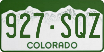 CO license plate 927SQZ