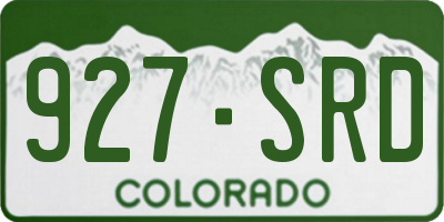 CO license plate 927SRD