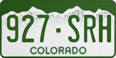 CO license plate 927SRH