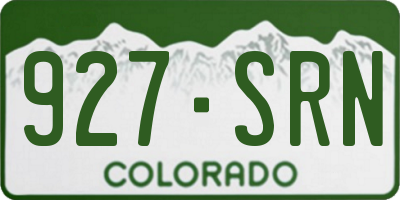 CO license plate 927SRN