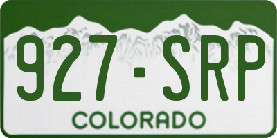 CO license plate 927SRP