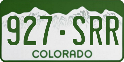 CO license plate 927SRR