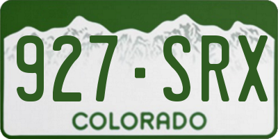 CO license plate 927SRX