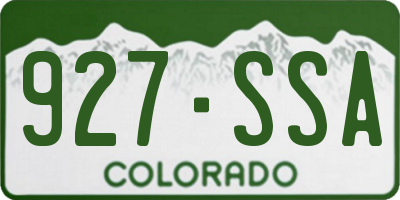CO license plate 927SSA