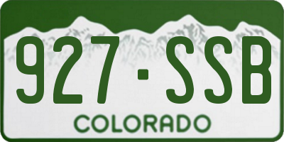 CO license plate 927SSB
