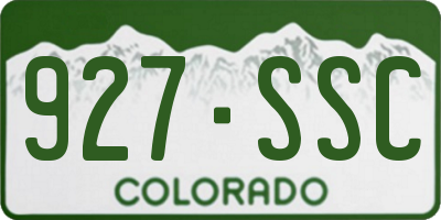 CO license plate 927SSC