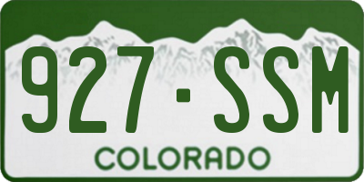 CO license plate 927SSM