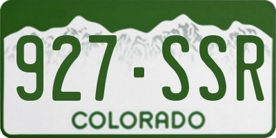 CO license plate 927SSR