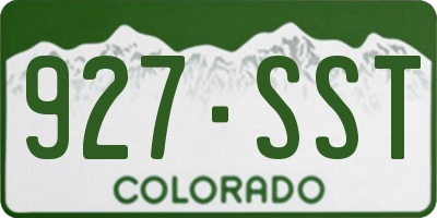 CO license plate 927SST