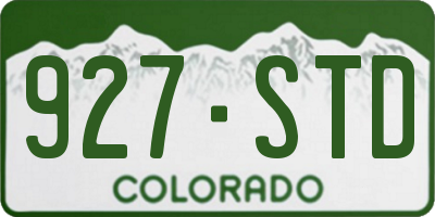 CO license plate 927STD