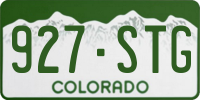 CO license plate 927STG