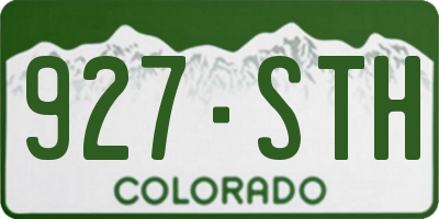 CO license plate 927STH