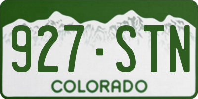 CO license plate 927STN