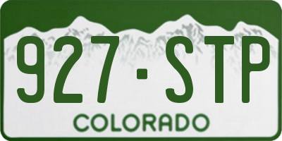 CO license plate 927STP