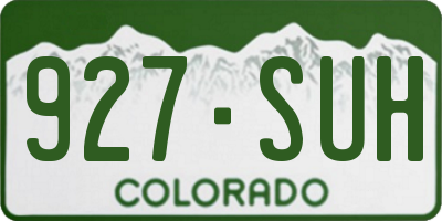 CO license plate 927SUH