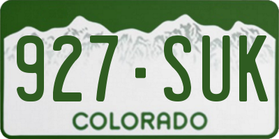 CO license plate 927SUK