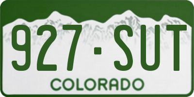 CO license plate 927SUT