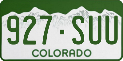 CO license plate 927SUU