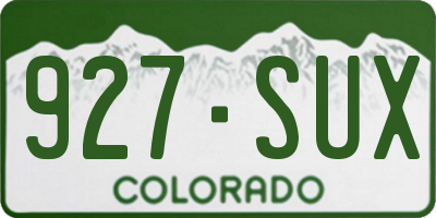 CO license plate 927SUX