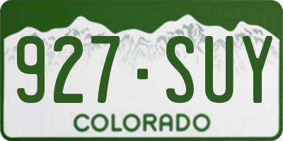 CO license plate 927SUY