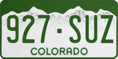 CO license plate 927SUZ