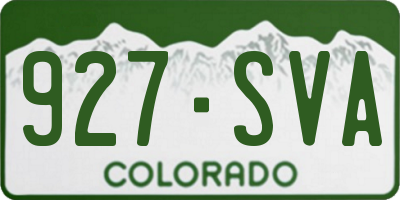 CO license plate 927SVA
