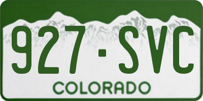 CO license plate 927SVC