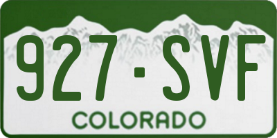 CO license plate 927SVF