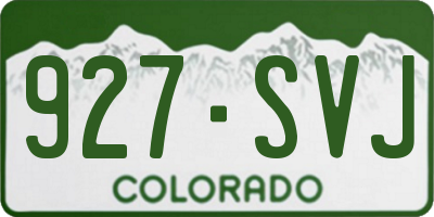 CO license plate 927SVJ
