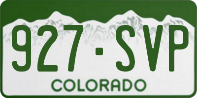 CO license plate 927SVP