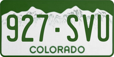 CO license plate 927SVU