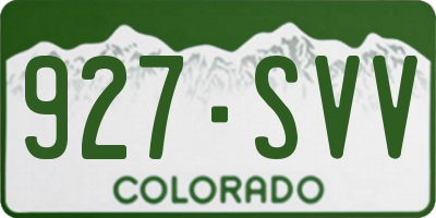 CO license plate 927SVV