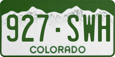 CO license plate 927SWH