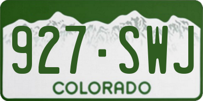 CO license plate 927SWJ
