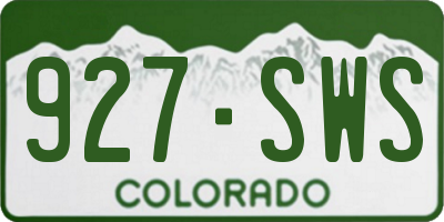 CO license plate 927SWS