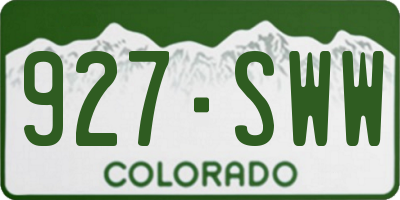 CO license plate 927SWW