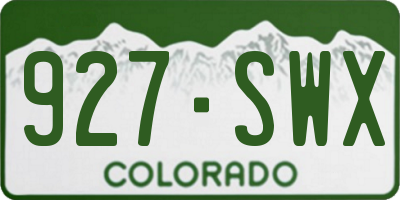 CO license plate 927SWX