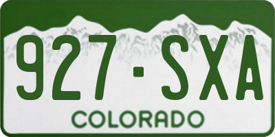 CO license plate 927SXA