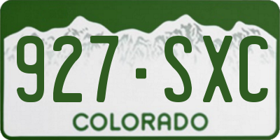 CO license plate 927SXC