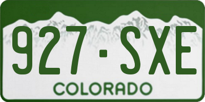 CO license plate 927SXE