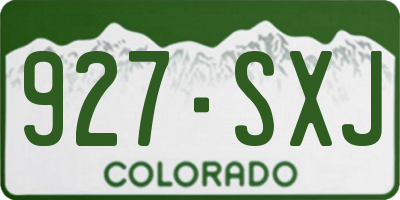CO license plate 927SXJ