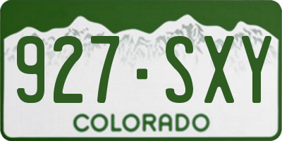 CO license plate 927SXY
