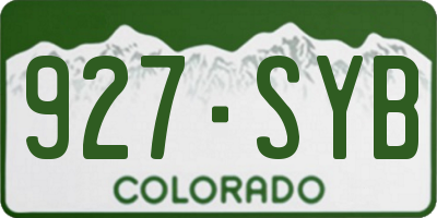 CO license plate 927SYB
