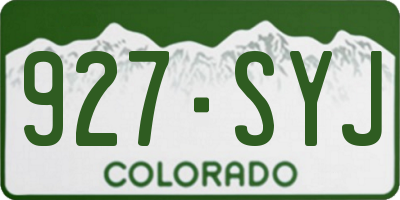 CO license plate 927SYJ