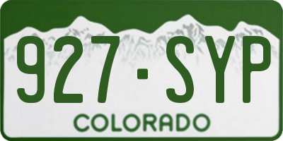 CO license plate 927SYP